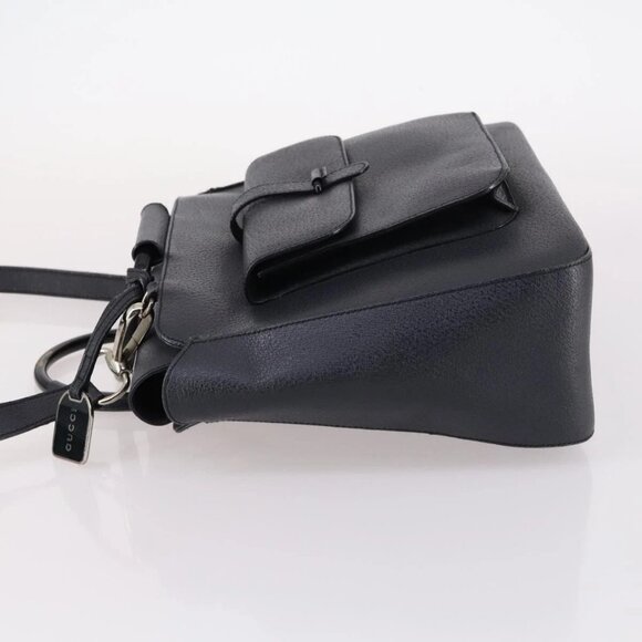 GUCCI Hand Bag Leather 2way Black Silver 000 2058 0307 5 Auth 140270 - Picture 6 of 16